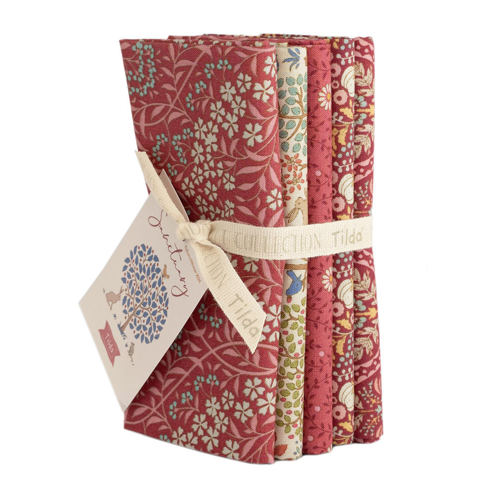 ** Pre-order **  Tilda  - Sanctuary - Red Fabric Bundle (5 Fabrics)