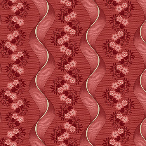 Henry Glass Fabrics - Bucklebury Chintz - Serpentine Vines Rose Pink