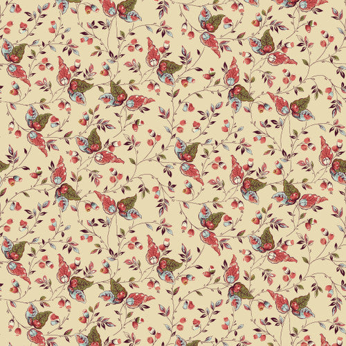 Henry Glass Fabrics - Bucklebury Chintz - Tossed Leaves Cream