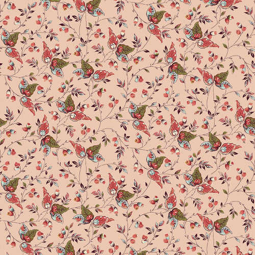 Henry Glass Fabrics - Bucklebury Chintz - Tossed Leaves Light Pink