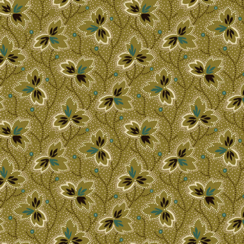 Henry Glass Fabrics - Bucklebury Chintz - Vine Leaves Olive Green