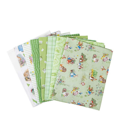 Riley Blake Designs - Peter Rabbit & Friends - Fabric Bundle in Green (8 Fabrics)